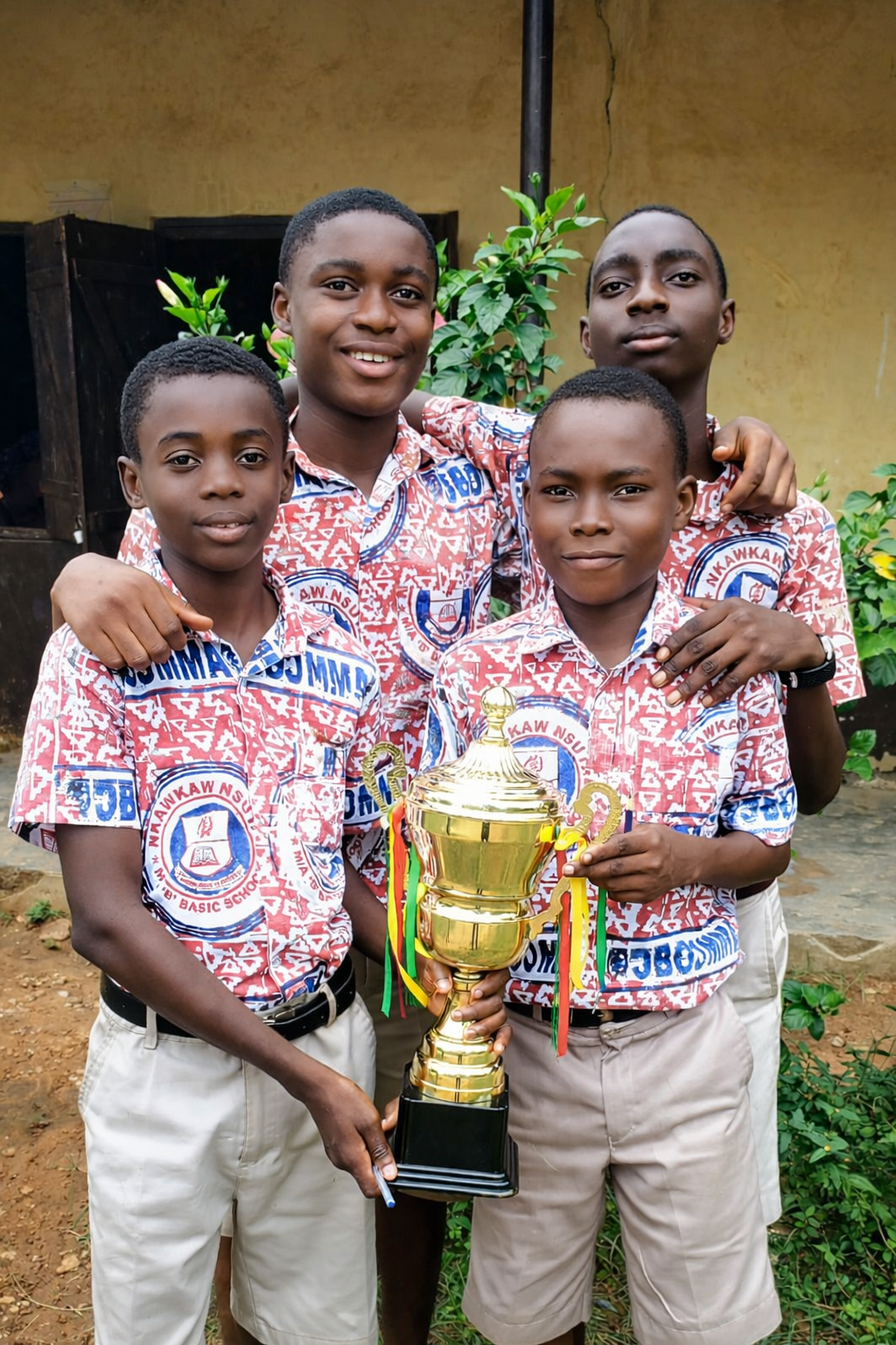 Quiz Team with Their Trophy